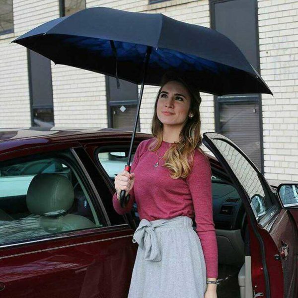 Umbrella Reverse Windproof Folding Double Layer Umbrellas Stand Inside Sunny and Rainy Men and Women