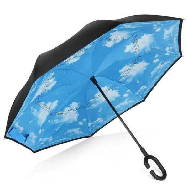 Umbrella Reverse Windproof Folding Double Layer Umbrellas Stand Inside Sunny and Rainy Men and Women