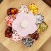 Rotating Fruit Bowl Petal Shape Snack Storage Tray