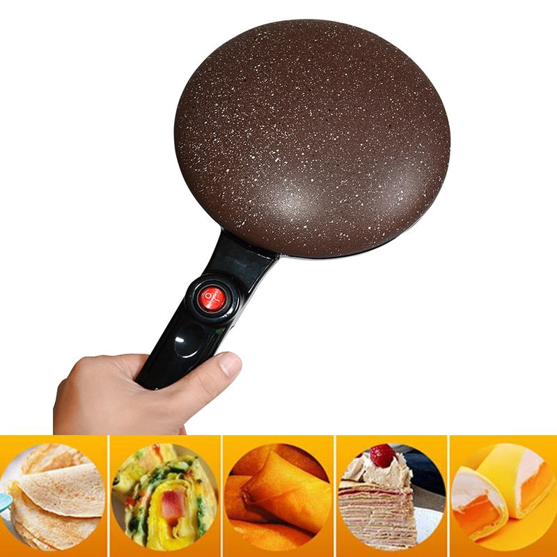 Automatic Portable Crepe Maker Pizza Pancake Baking Kitchen Cooking