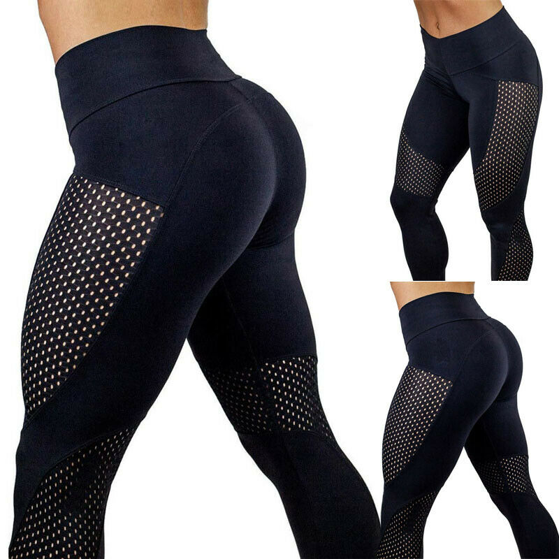 UK Women Gym Anti-Cellulite Compression Leggings Butt Lift Elastic Pants