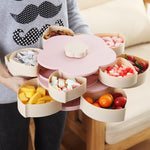 Rotating Fruit Bowl Petal Shape Snack Storage Tray