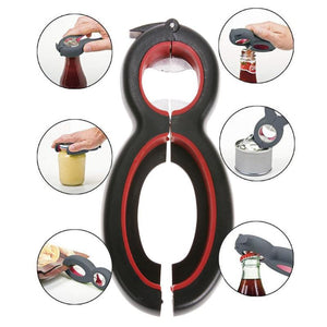 6 in 1 Multi Function Can Beer Bottle Opener All in One Jar Gripper Can Beer Lid Twist Off Jar Wine Opener Claw