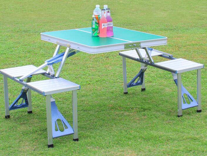 Aluminium Alloy Outdoor Camping Picnic Table Integrated Folding Table and Chair