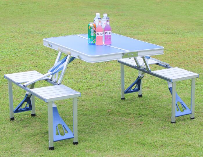 Aluminium Alloy Outdoor Camping Picnic Table Integrated Folding Table and Chair